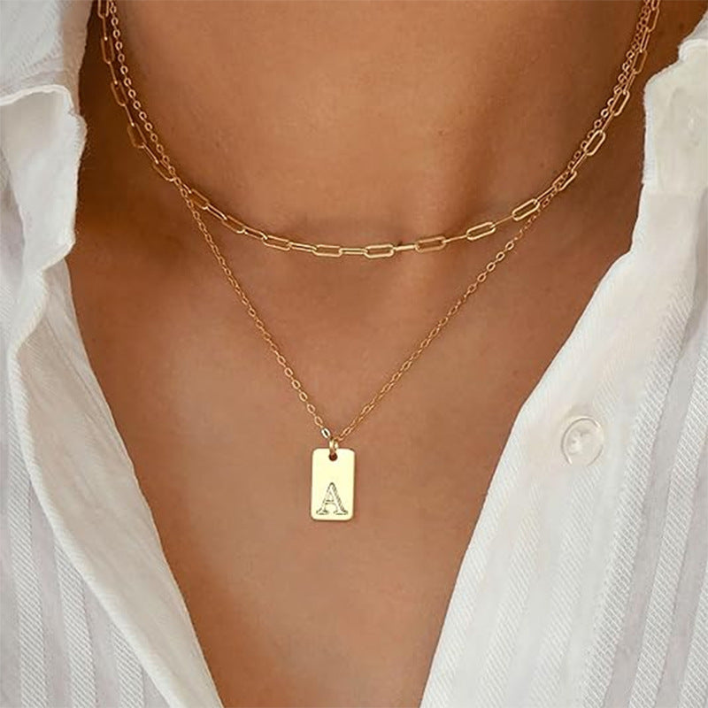 Wholesale English Letter Multi-layer Stainless Steel Necklaces