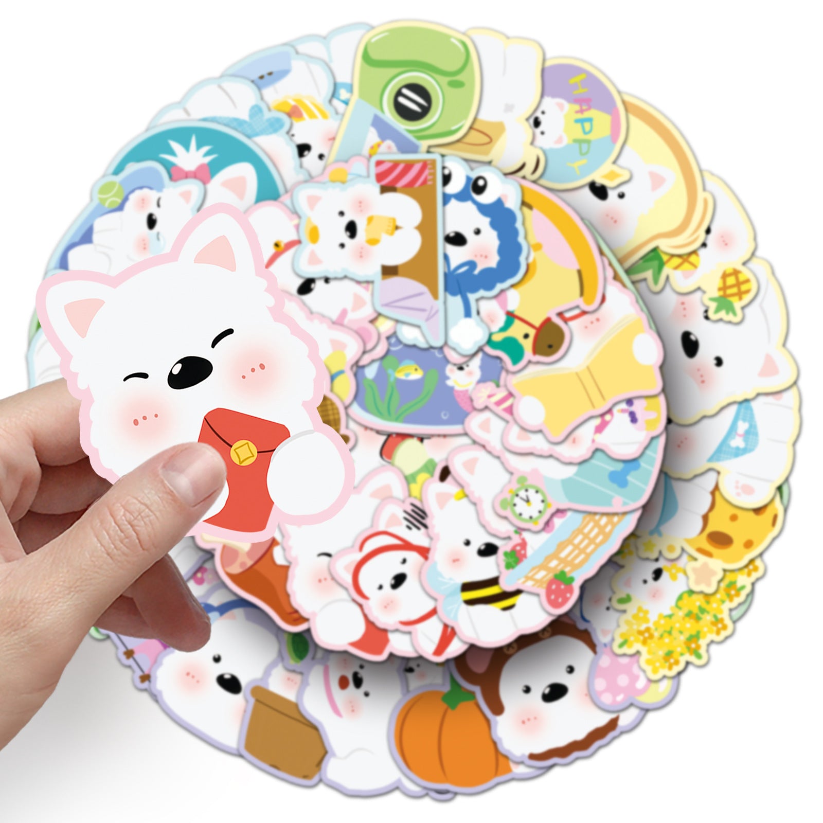 Wholesale  West Highland White Terrier sticker cute pet Waterproof Vinyl Stickers OLY Exclusive