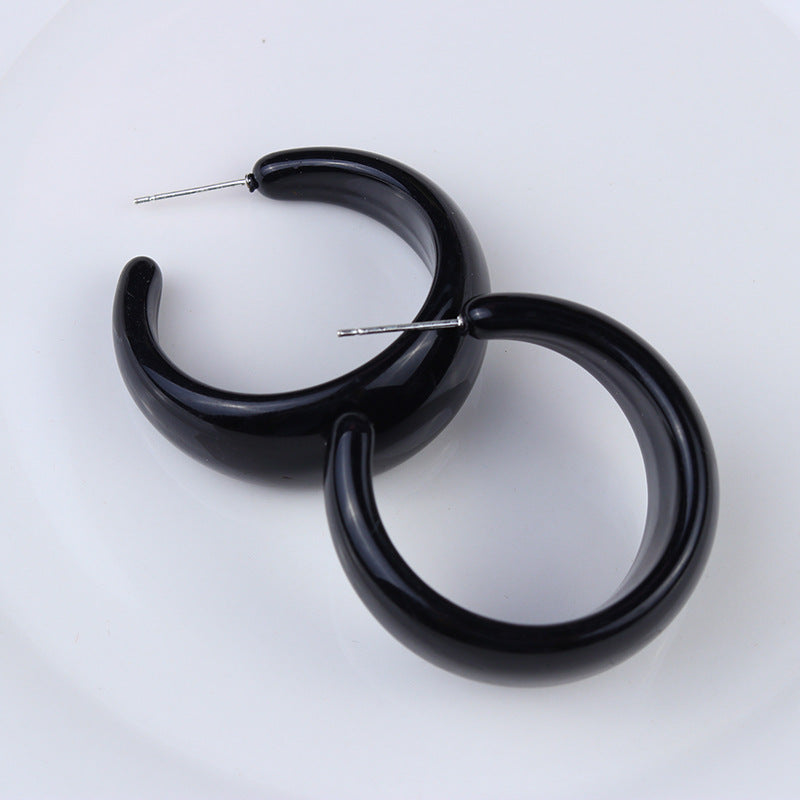 Wholesale Acrylic Baked Paint C-ring Geometric Earrings