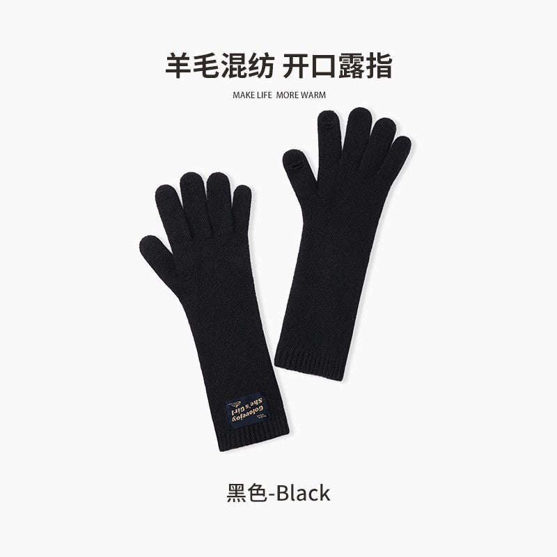 Wholesale Winter Warm Wool Touch Screen Knitted Thickened Gloves