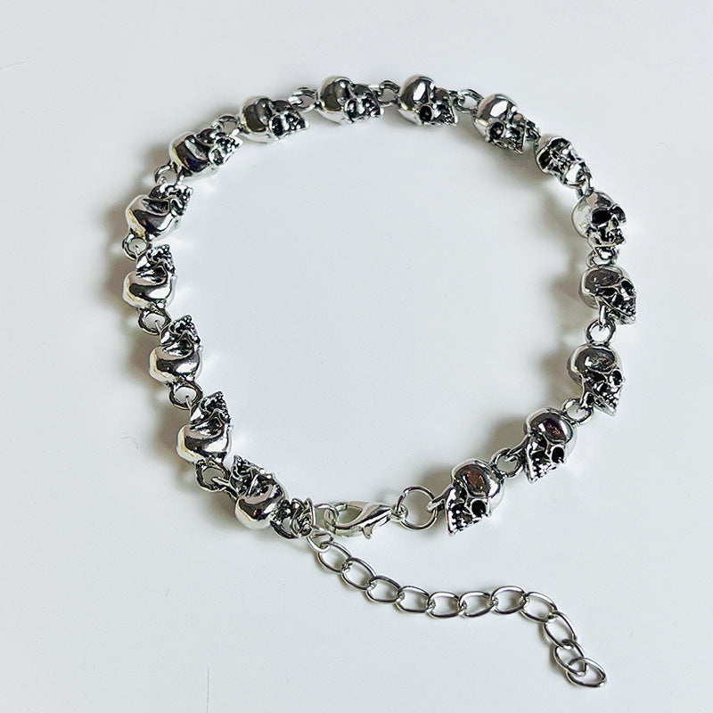 Wholesale Punk Style Creative Personality Skull Head Men's Vintage Metal Bracelet