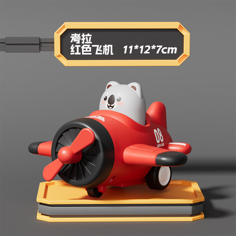 Wholesale Push Cartoon Airplane Fighter Spaceship Inertia Car Pull Back Car Baby Educational Toy Car