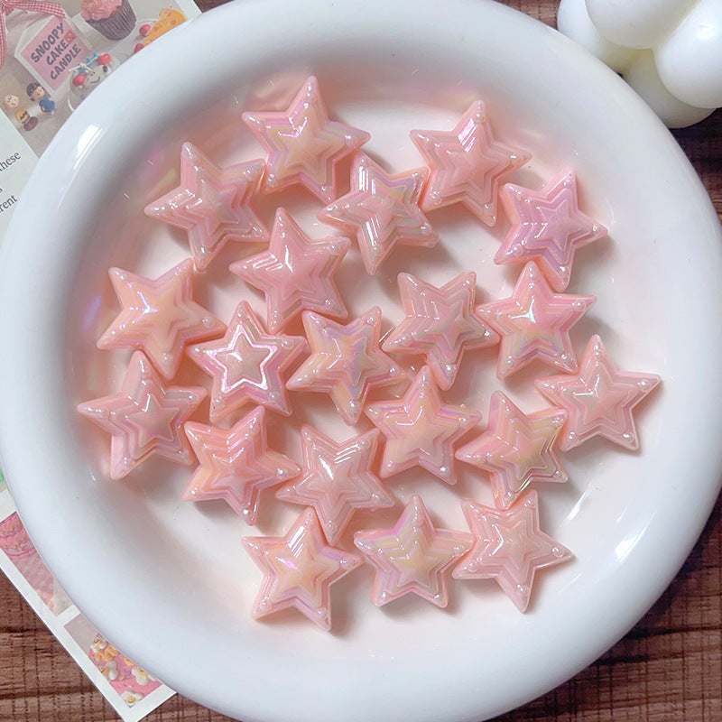 Wholesale 10pcs Color-plated UV Five-pointed Star  Acrylic Beads