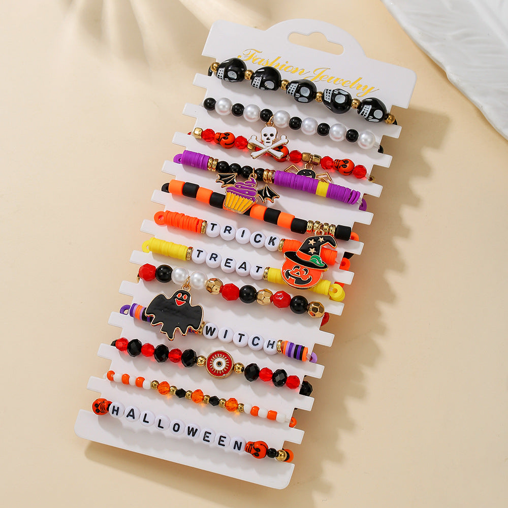 Wholesale  Bracelet Beaded Funny  Bat Pendant Ghost Festival Ghost Bracelet