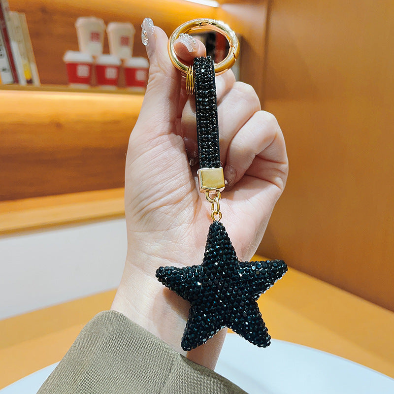 Wholesale Double-sided Diamond Studded Five Pointed Star Keychains