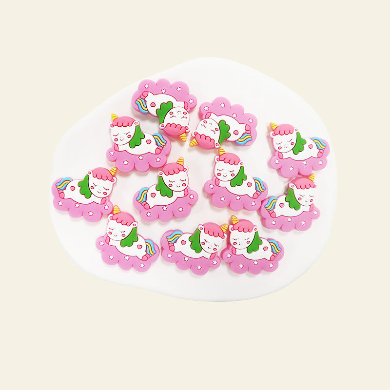 Wholesale 10PCS Unicorn Cartoon Silicone Beads