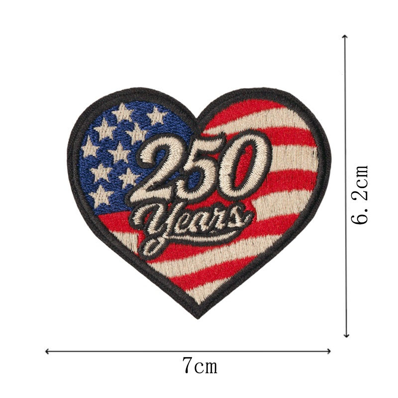 Wholesale Decorative Embroidered Patches 50 Piece Set With Liberty Bell Statue Of Liberty American Flag Design For Towels
