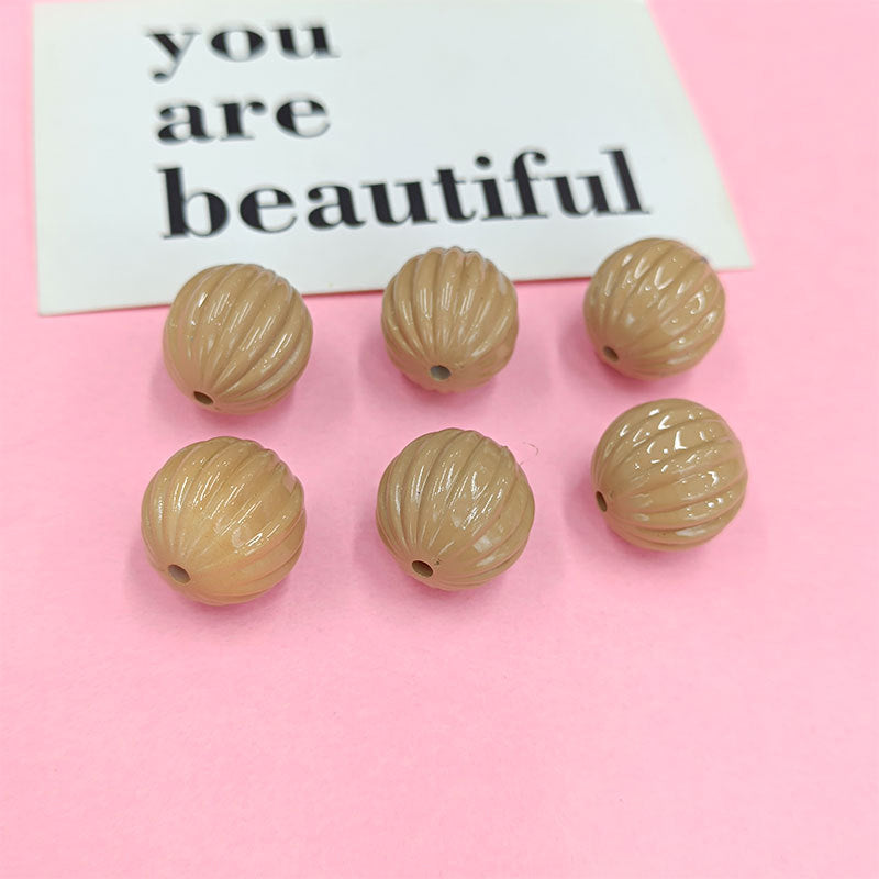 Wholesale 100pcs/Pack Baked Paint Pumpkin 16mm Macaron DIY Handmade Acrylic Beads