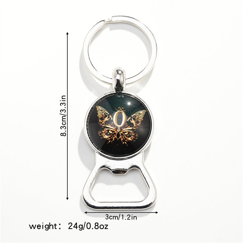 Wholesale Letter Butterfly Bottle Opener Time Gem Keychain