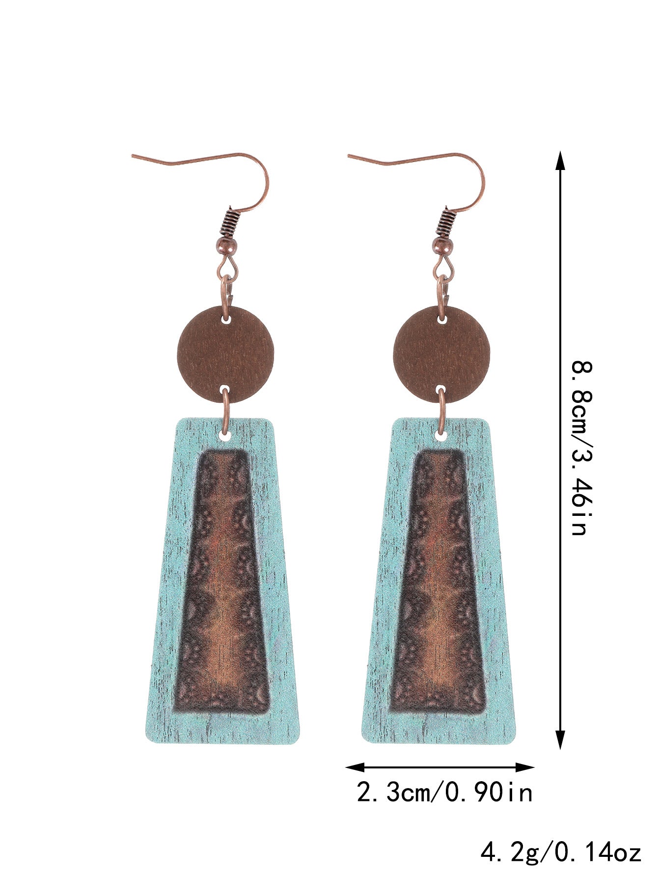 Wholesale Western Style Wooden Bull Head Flower Pattern Earrings