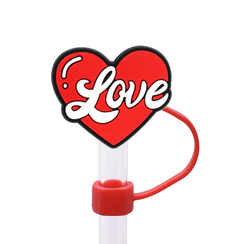 Wholesale Random 100pcs 10MM Valentine' s Day dust plug DIY cup straw accessories