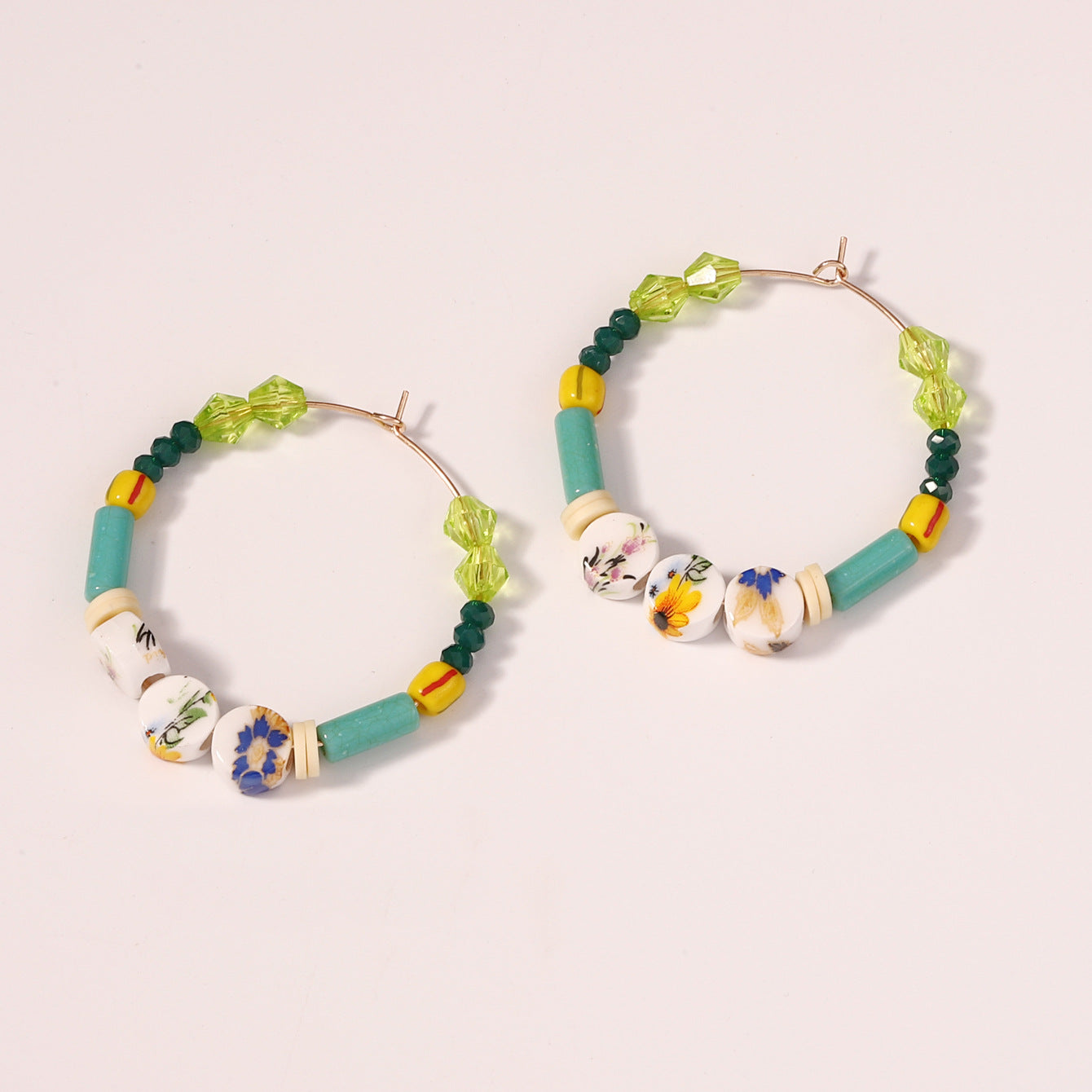 Wholesale Boho Handmade Beaded Rice Beads Crystal Earrings