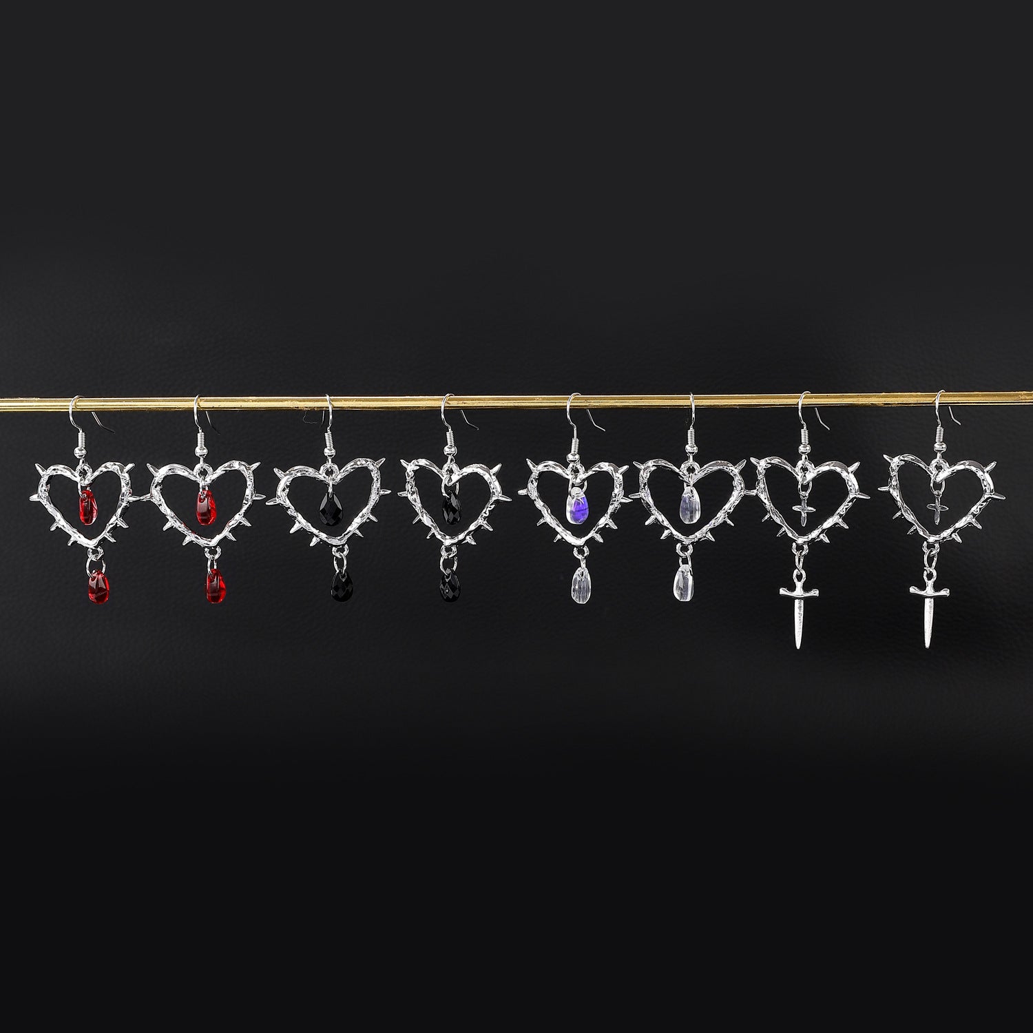 Wholesale Thorns Love Women's Punk Gothic Vintage Cross Drop Earrings