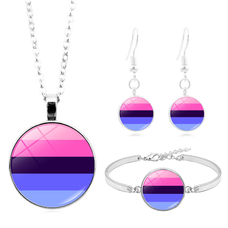 Wholesale Iridescent Time Gem Necklaces Set