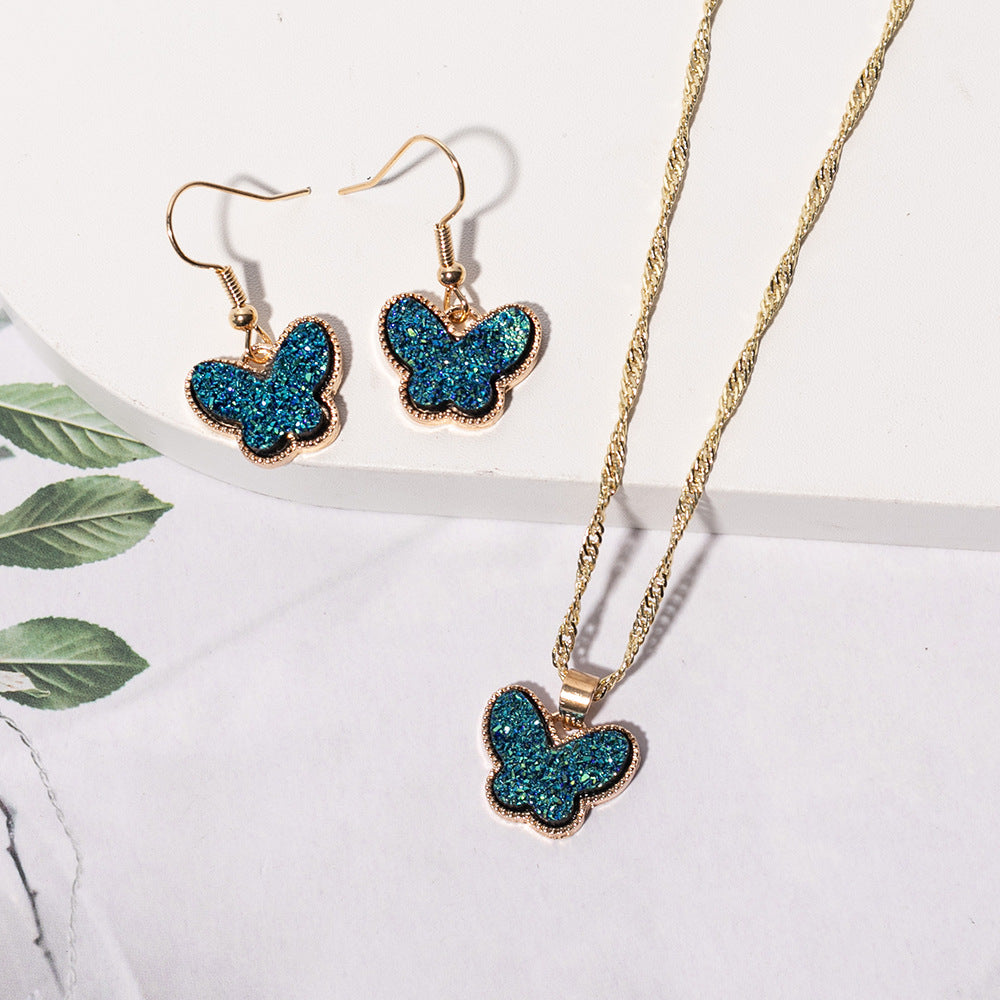 Wholesale 2pcs/pack European and American Fashion Butterfly Set Jewelry