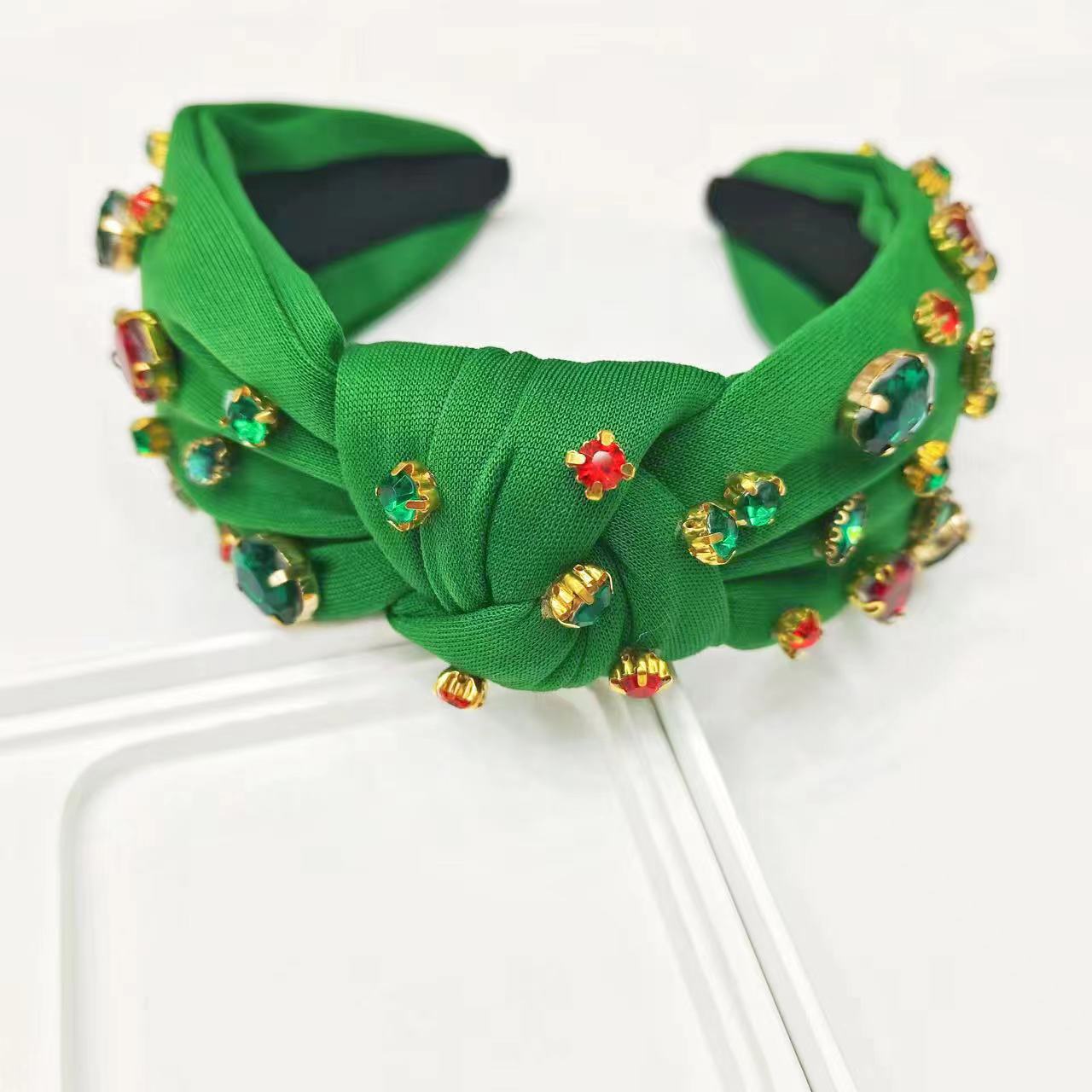 Wholesale Christmas Heavy Industry Diamond Fabric Color Diamond New Year Headband