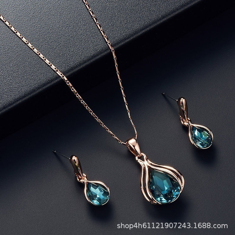 Wholesale Geometric earrings and necklace jewelry set