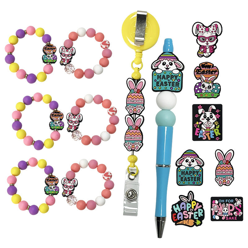 Wholesale 10pcs  Easter cartoon resurrected rabbit bead Focal Beads