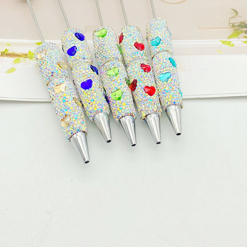 Wholesale Colorful Love Full Diamond beadable pens