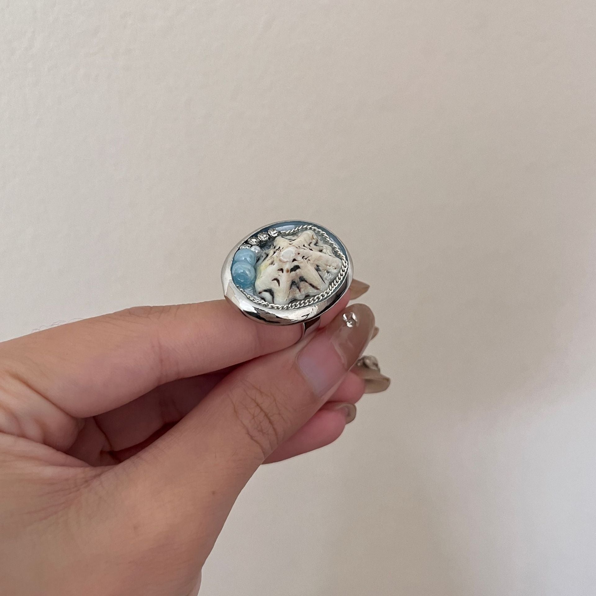 Wholesale Bohemian Holiday Style Snail Shell Wide Version Round Ring