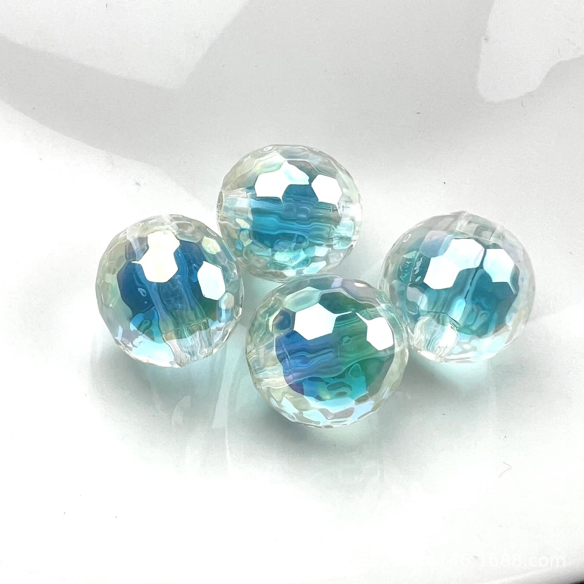 Wholesale 200PCS/PACK Acrylic Color Plated Straight Hole Faceted DIY Beads