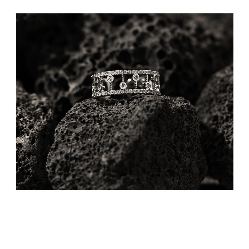 Wholesale Zircon Inlaid Star Circle Open Ring