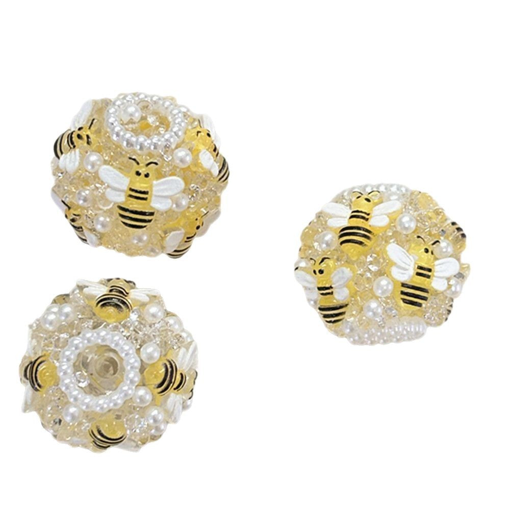 Wholesale 20pcs/pack heavy industry bumblebee bee flower ball DIY  beaded  accessories