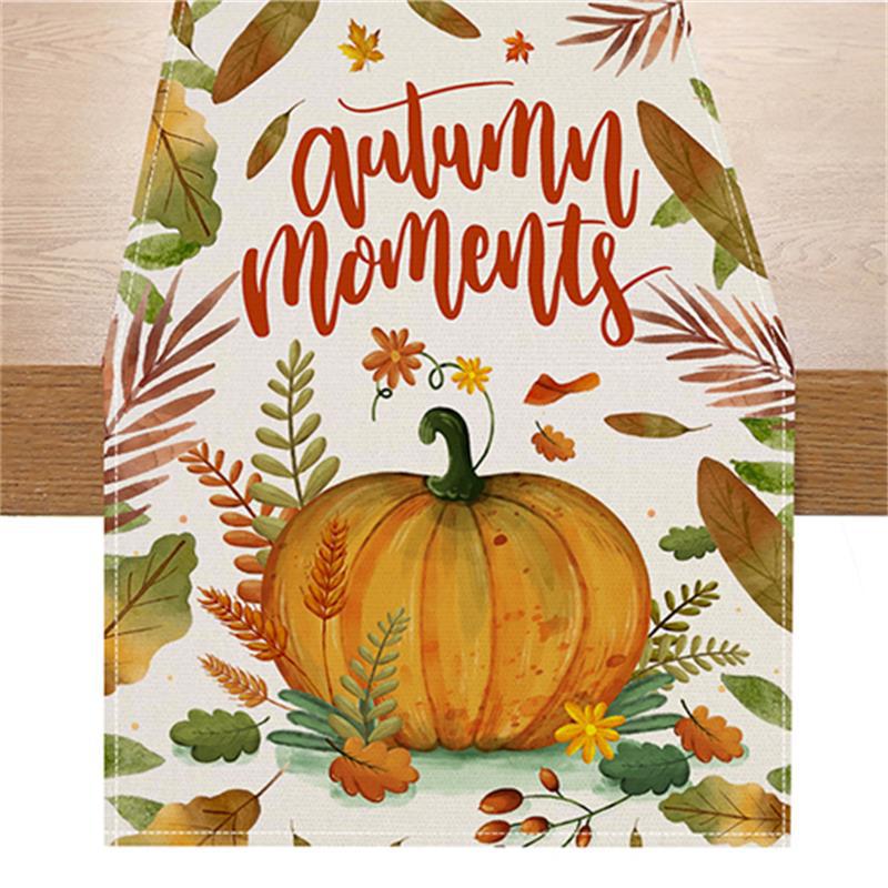 Wholesale Thanksgiving Linen Pumpkin Print Banquet Restaurant Upholstery