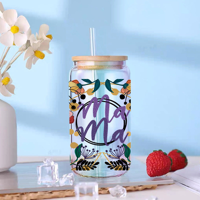 Wholesale Mother's Day Colorful Flowers Series 16oz Cup UV DTF Wraps