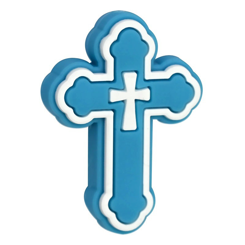 Wholesale Random 100pcs Cross Pvc Beads Cartoon  Focal Beads