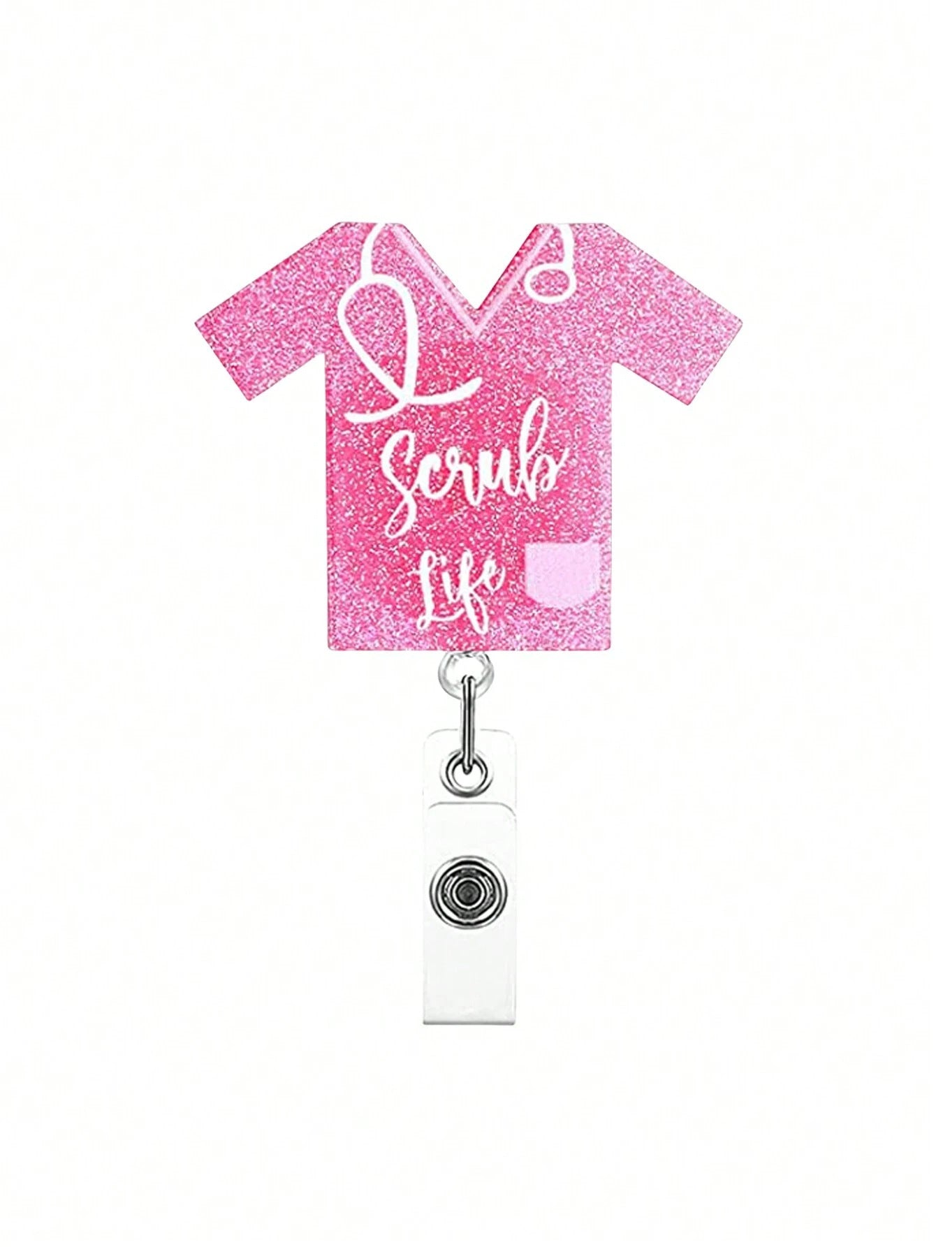 Wholesale Acrylic Love Clothes Syringe Mask Retractable Badge Scroll Keychain