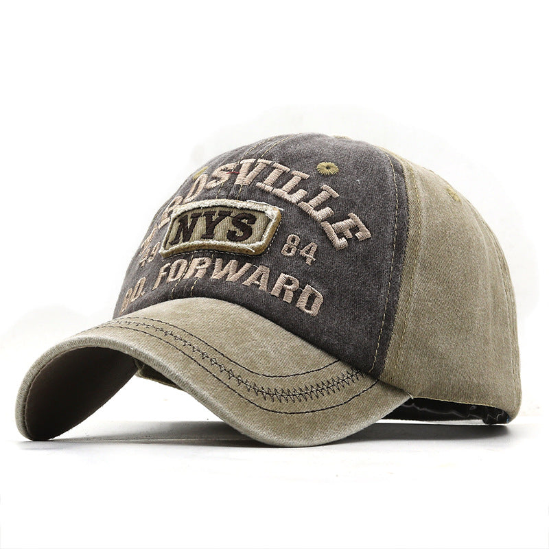 Wholesale Summer All-match Retro Washed Distressed Letter Embroidered Soft Top Cap