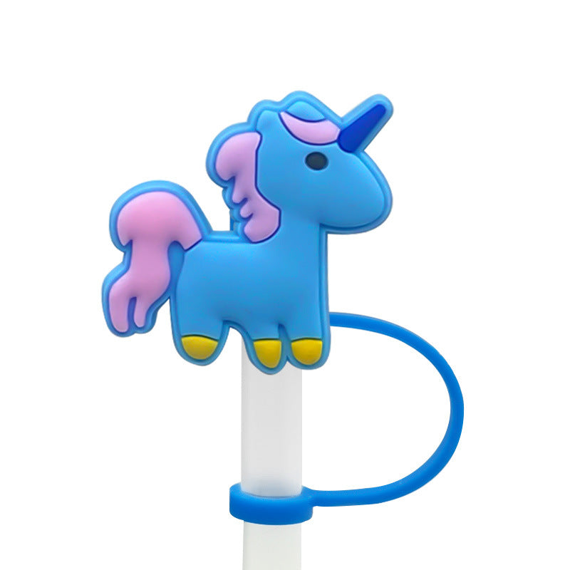 Wholesale 20PCS PVC Cute Unicorn Straw Tube Cap
