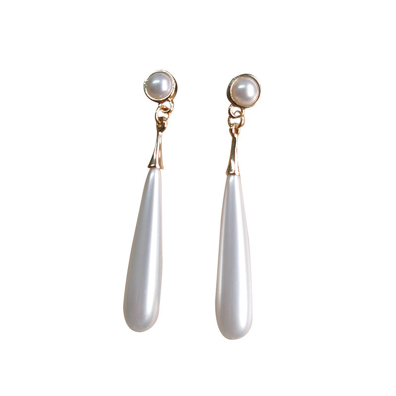 Wholesale Drop Pearl Metal Earrings