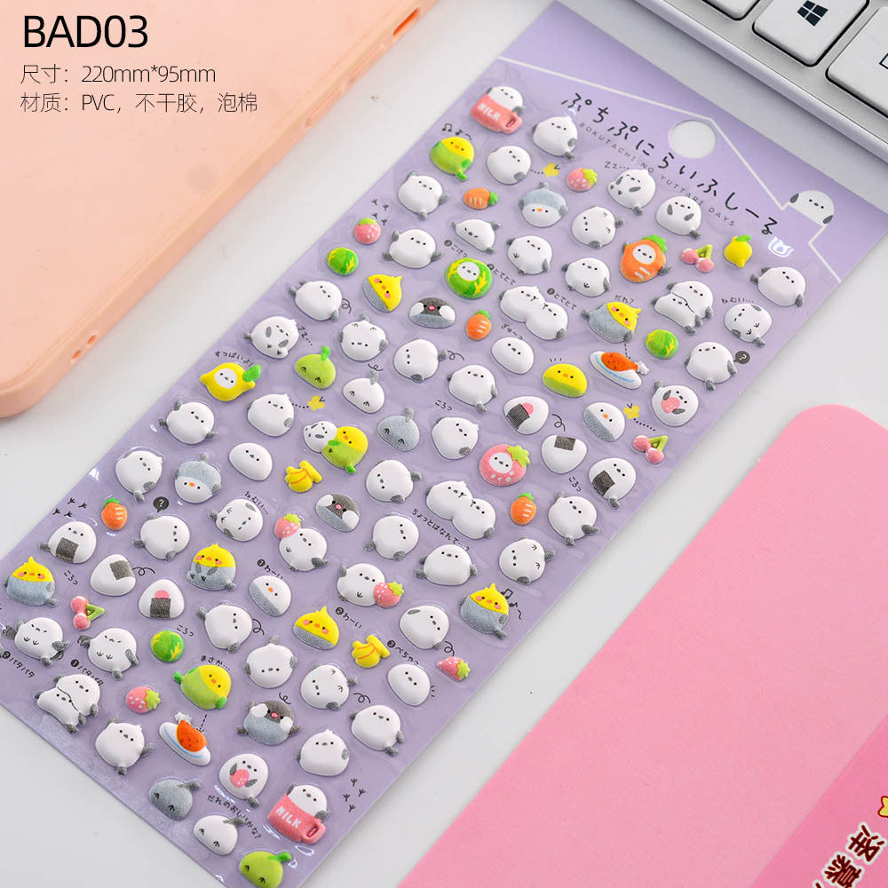 Wholesale Cute cartoon diverse animal foam 3D stickers