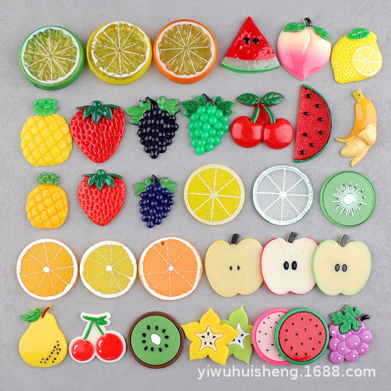 Wholesale 50pcs DIY Watermelon Strawberry Pineapple Fruit Homemade Cream Glue Resin Hole Shoe Patch FlatBack