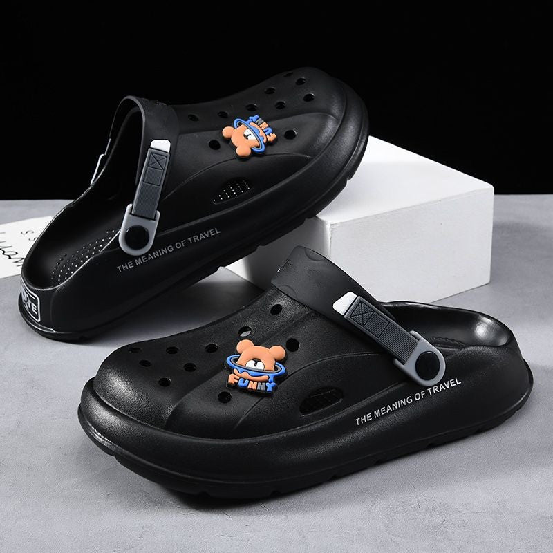 Wholesale Men's summer thick-soled casual sports non-slip soft-soled sandals outdoor dual-use drooping beach slippers
