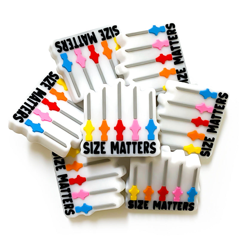 Wholesale 10pcs Thermometer Image Silicone SIZE English Accessories Nipple Chain Beads