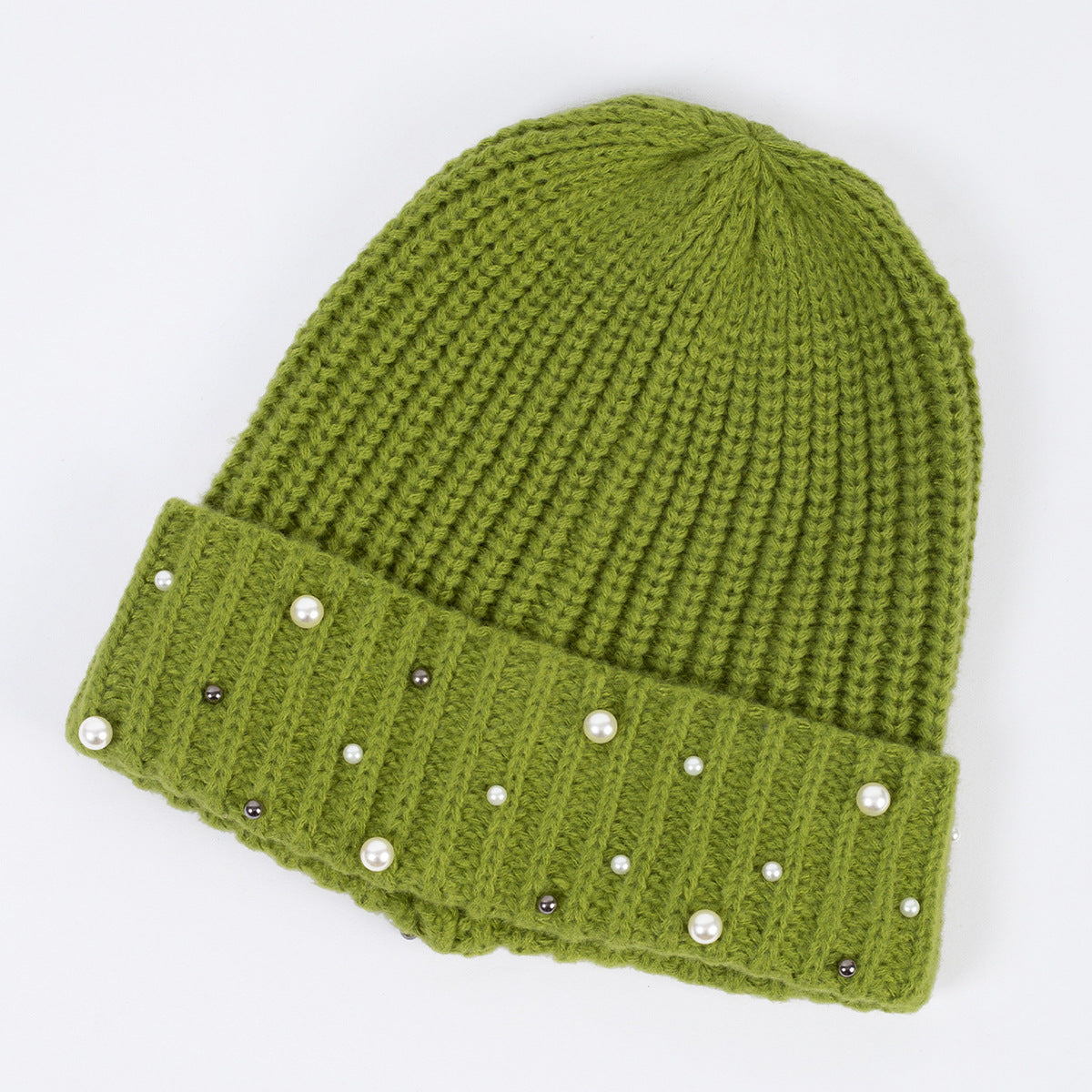 Wholesale Knitted Hats, Pearl Wool Hats, Thickened Warm Hats