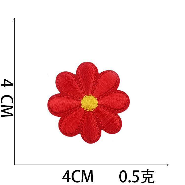 Wholesale Chic Polyester Embroidered Iron On Patches Assorted Butterfly Sunflower Designs For Clothing Craft Supply Resale