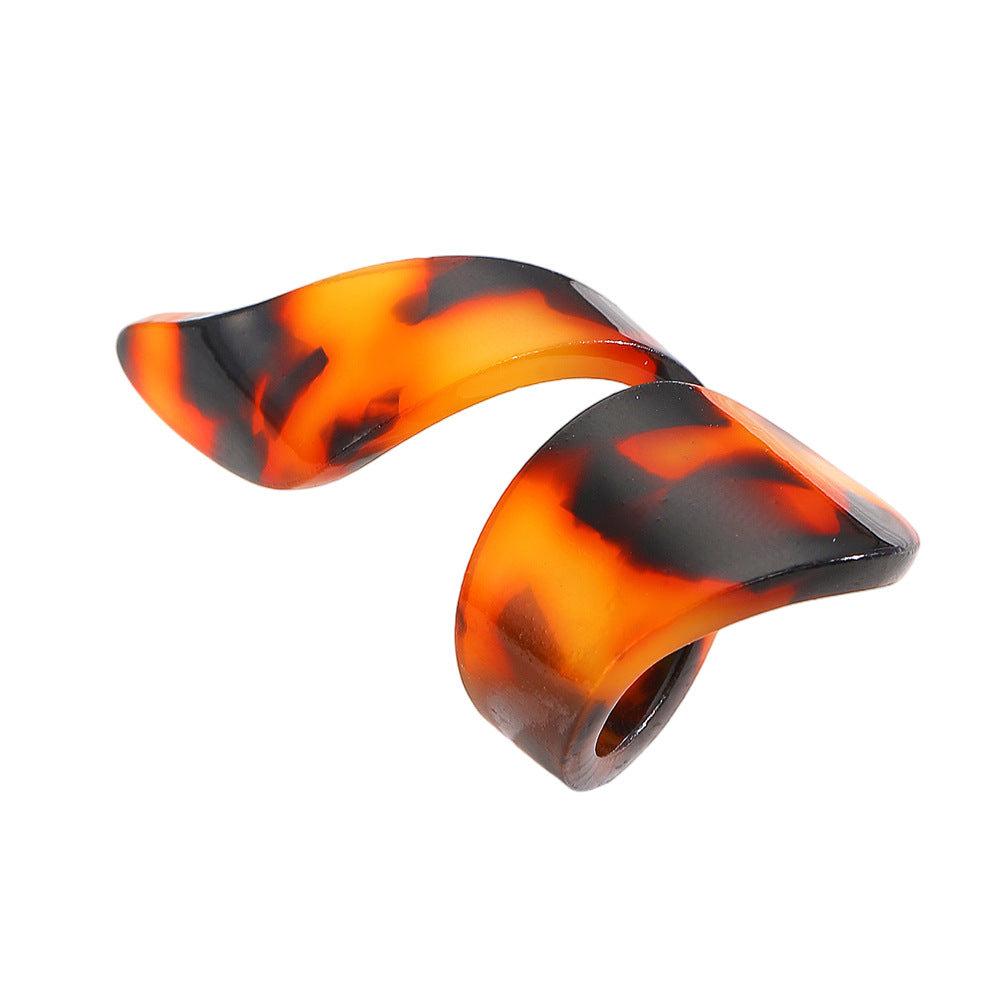 Wholesale Maillard Autumn and Winter Line Wide Leopard Print Ring