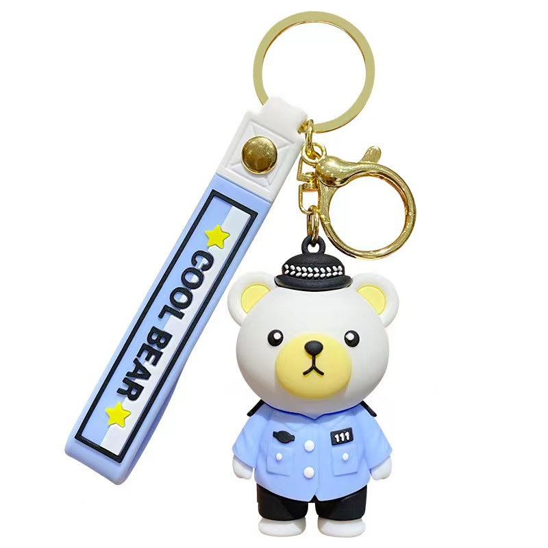 Wholesale Cartoon Bear 3D Soft Glue Keychain