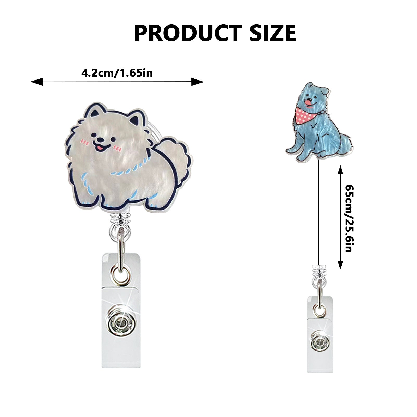 Wholesale Animal series acrylic retractable and rotatable badge reels