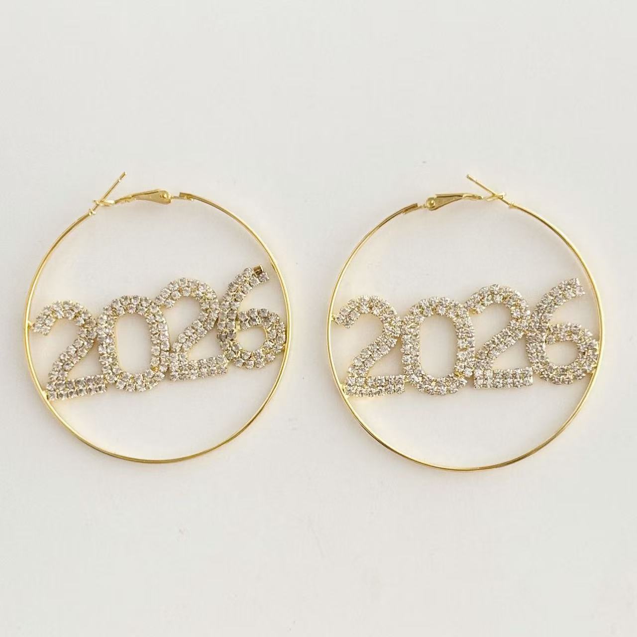 Wholesale 2026 rhinestone round earrings