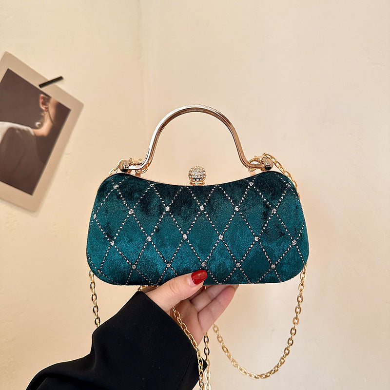 Wholesale velvet ladies shoulder bag Christmas party clutch shoulder bag