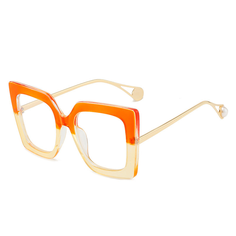 Wholesale PC Full Frame Square Two-color Glasses