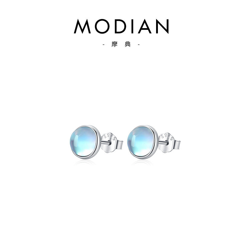 Wholesale S925 Sterling Silver Moonstone Ins Hot Sale Earrings