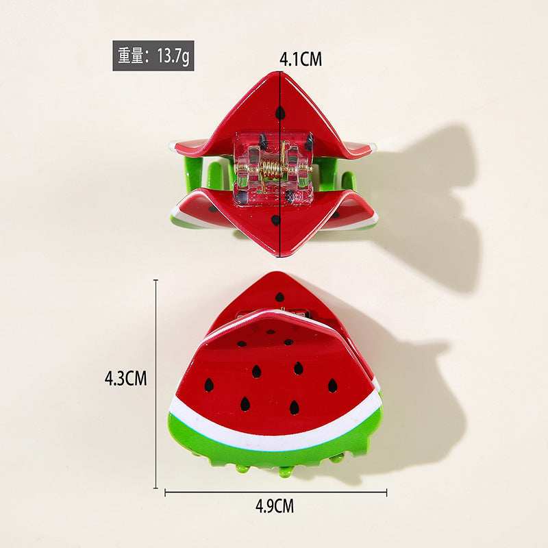 Wholesale PVC Korean Style Fruit Hair Clips Cute Lemon Strawberry Claw Clip For Everyday Styling Gift