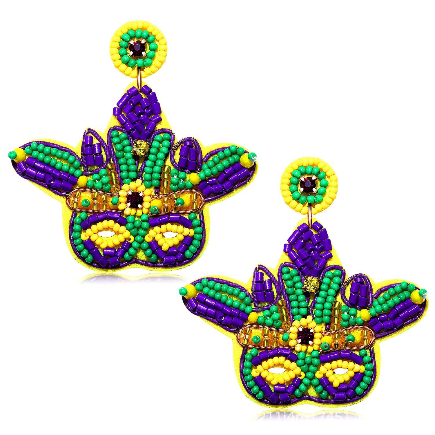 Wholesale Mask Alphabet Clown Carnival Beads Earrings