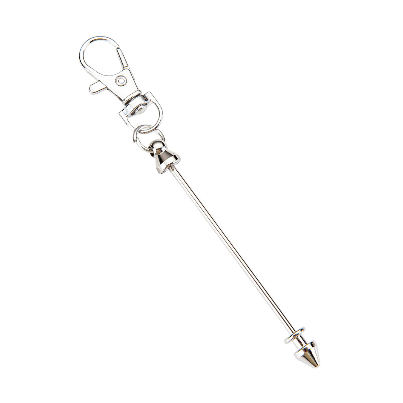 Wholesale New DIY Metal Beaded Cone Bullet Pole Lobster Buckle Pendant Keychain